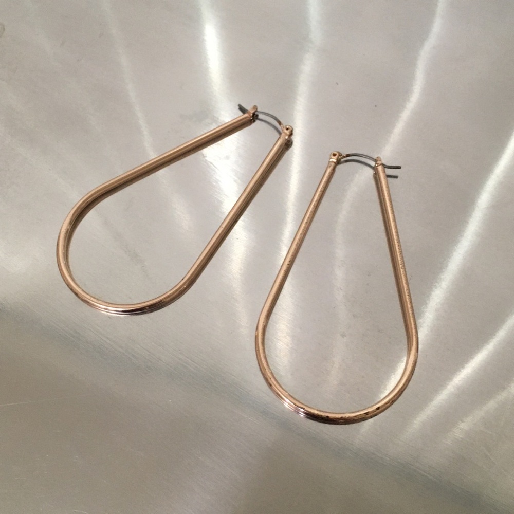 Rose Gold Rounded Drop Hoops